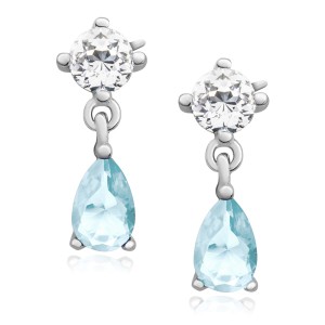 Cercei argint cu pietre bleu DiAmanti Z1096ER_AQ-DIA (Argint 925‰ 1,5 g.)